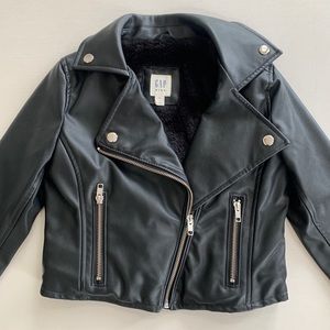 Girls faux leather/fur moto jacket (S)